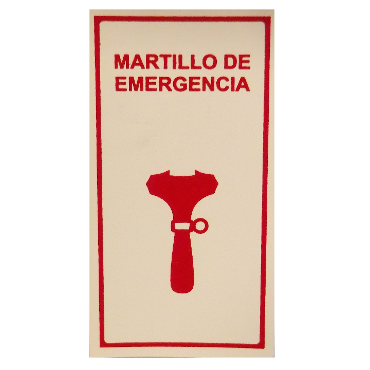 ADHESIVO MARTILLO EMERGENCIA FOSFORESCENTE