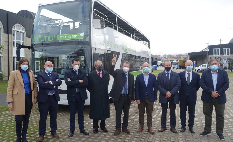 UNVI presenta en Vigo la nueva generación de su autobús turístico doble piso abierto 100% eléctrico